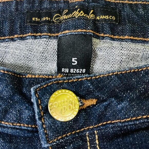 Southpole Jeans Womens 5 Bootcut Flare Stretch Embroidered Pockets Y2K Denim - Picture 4 of 14